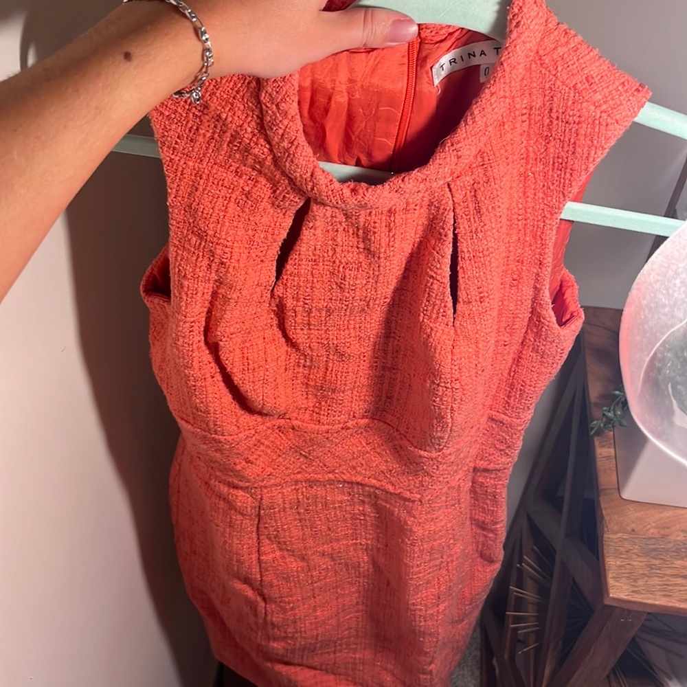 Trina Turk Tweed Orange/ Coral Dress. Size 0